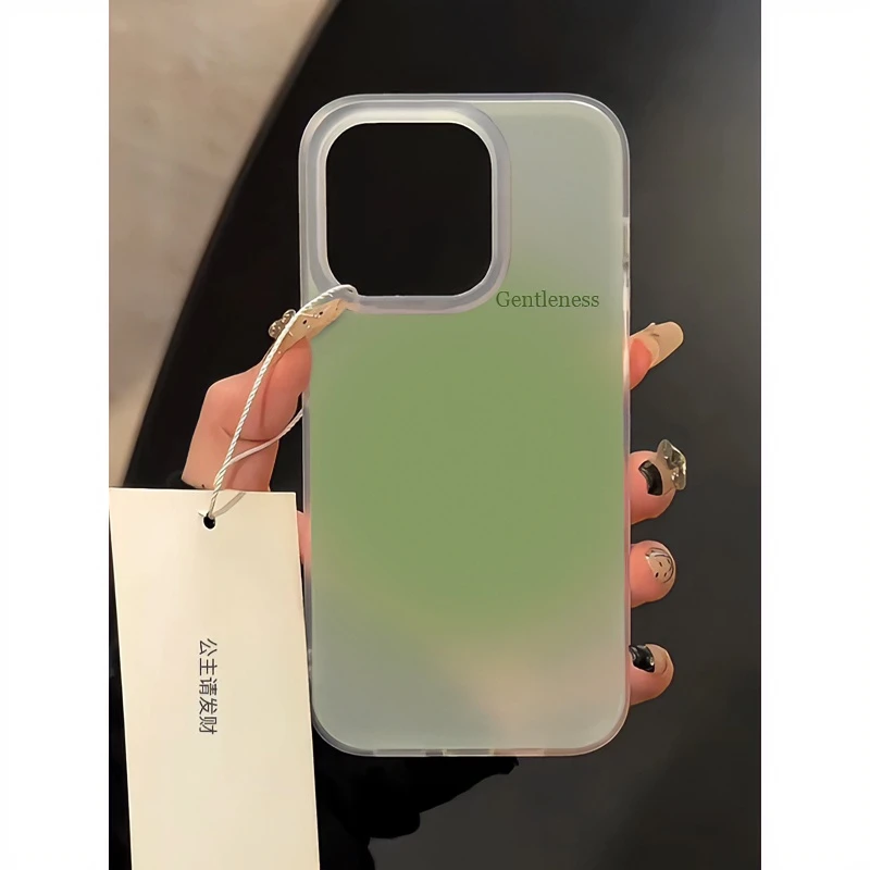 王德发高级晕染薄荷绿适用iPhone15/14promax手机壳11苹果13/12套