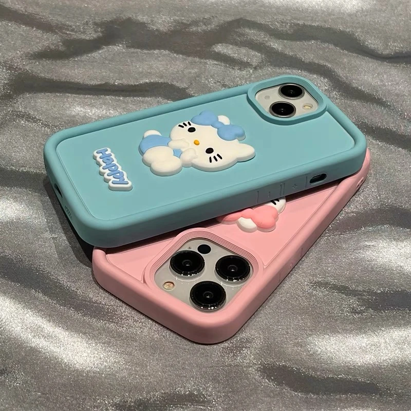 趣味立体凯蒂猫iPhone14promax手机壳15苹果13/12/11全包xr软套