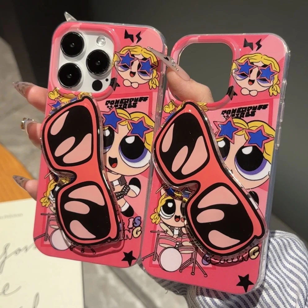 奥菲顿粉墨镜小女警适用iphone16苹果15手机壳小米vivo华为oppo套