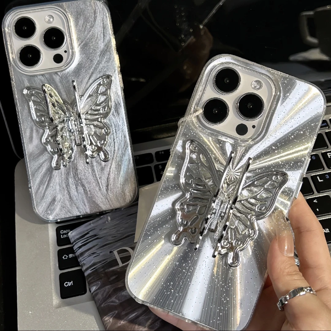 SMBLCEins奢华电镀蝴蝶适用iPhone15苹果14promax手机壳13/12女11