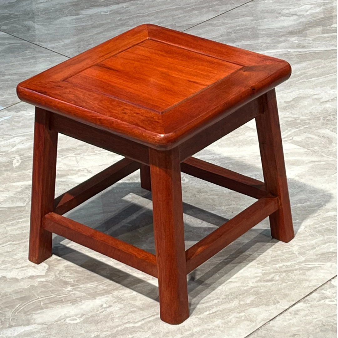 则言红木家具 赞比亚小巴花小方凳 富贵凳