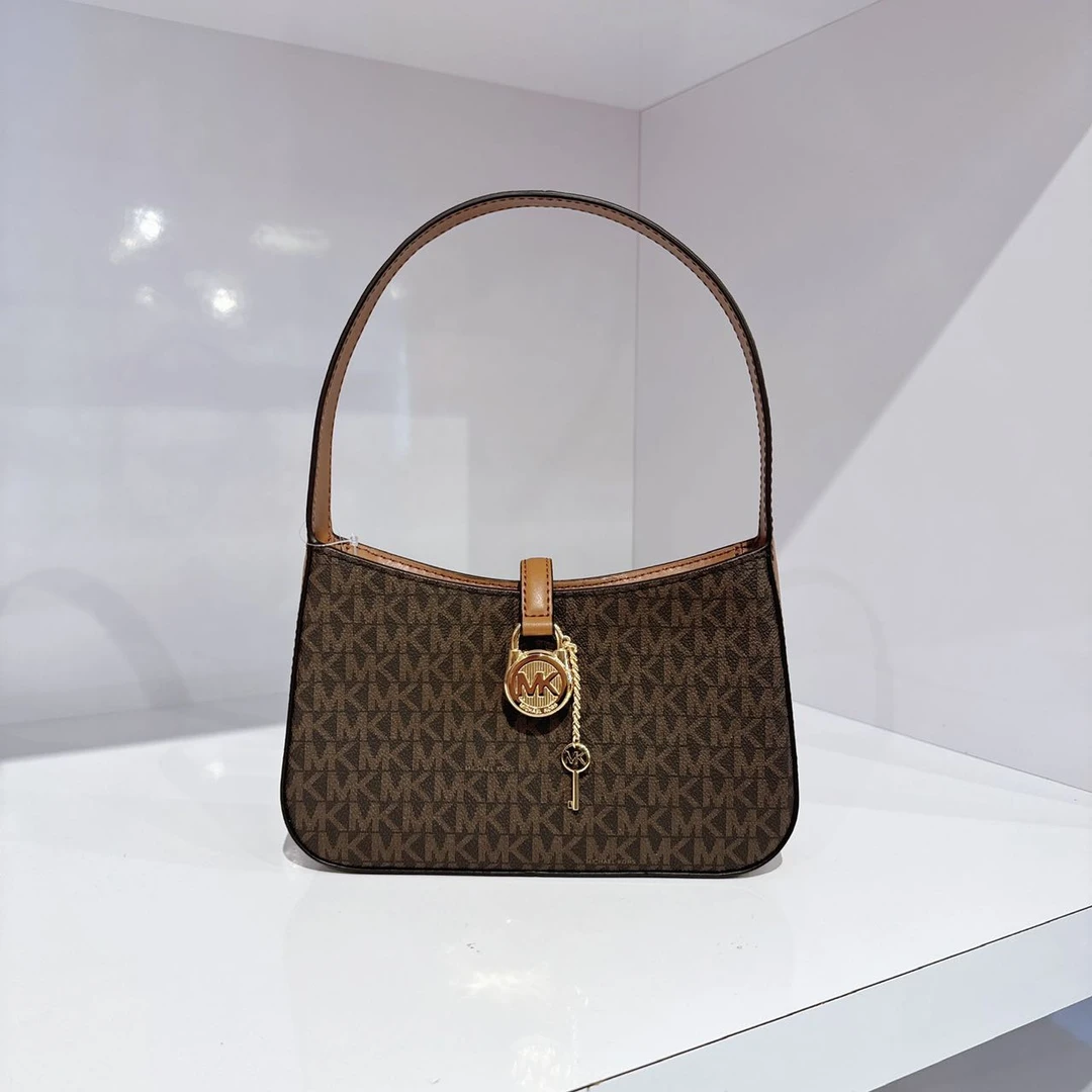 MICHAEL KORS/迈克高仕棕logo Lyra腋下包单肩包手提包 23x14x5