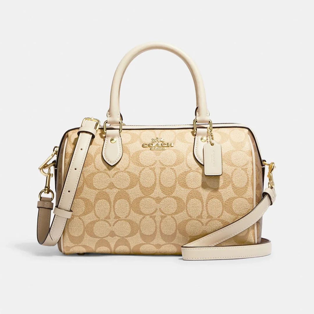 COACH/蔻驰大号双拼logo Rowan 波士顿女士经典枕头包 CH486IMOT4