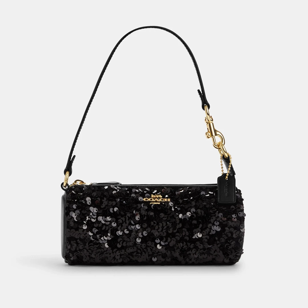 COACH/蔻驰黑色亮片Nolita笔筒包手拎包手腕包 CP248IMBLK