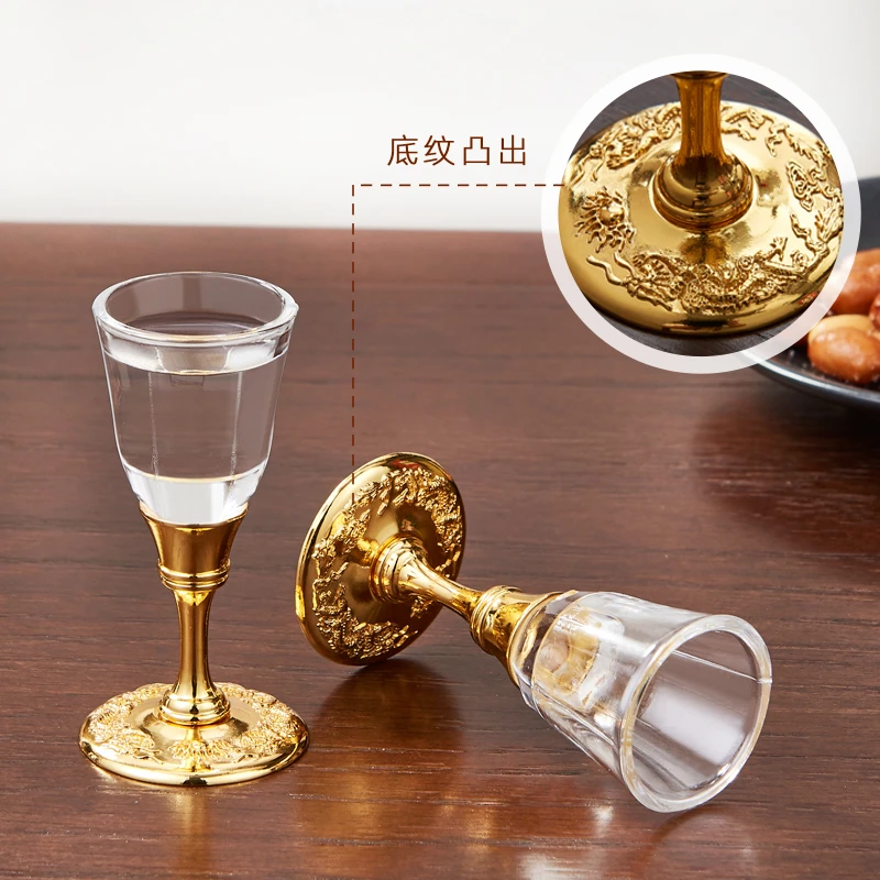 工厂直销白酒杯单个10ml小号烈酒杯玻璃透明小酒盅高脚酒具家用