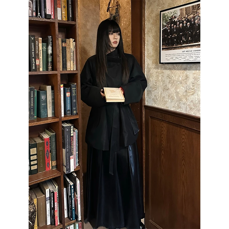 呆毛DM.FACTORY 【金山旧梦】冬季新款百搭通勤皮衣羽绒外套DMJ3243