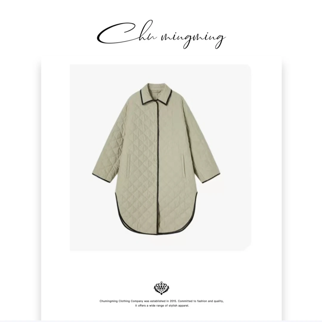 【CHU/2024SSNEW】原创设计《周末》菱形长棉服ZX42