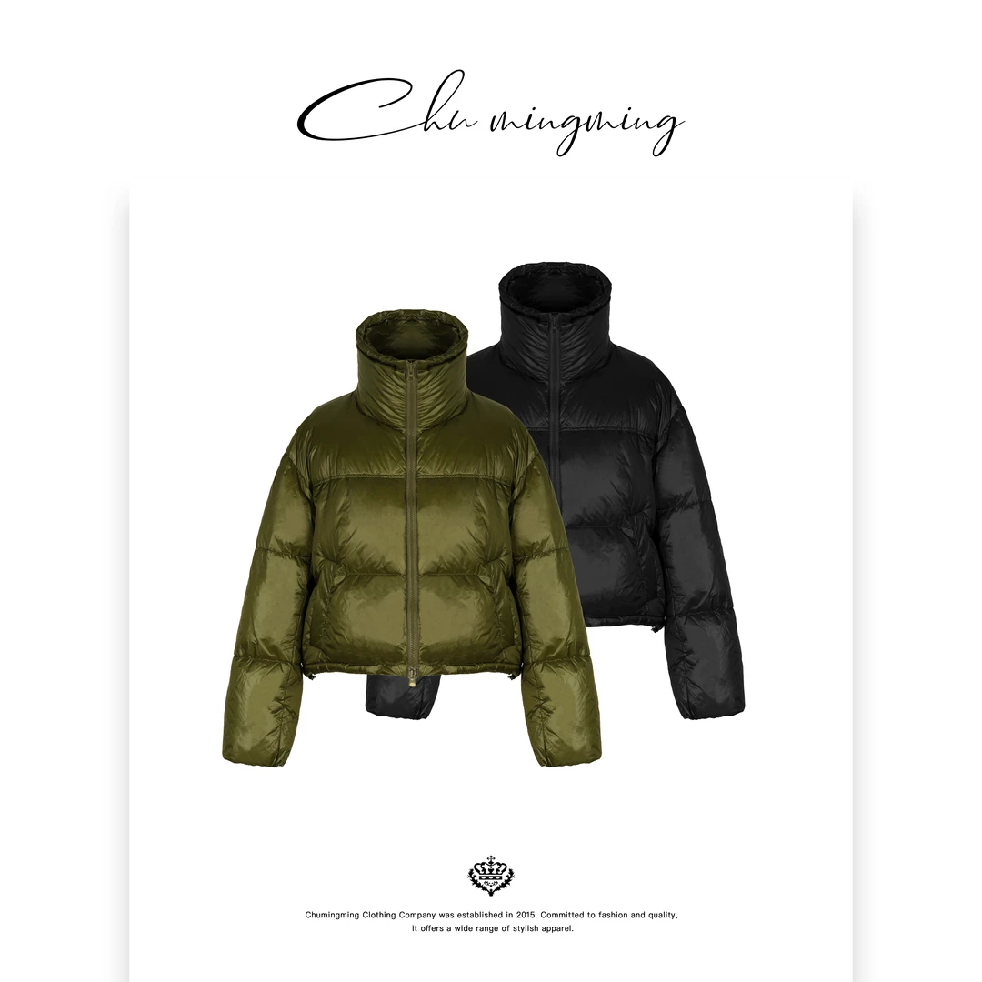 【CHU/2024SSNEW】原创设计《雪芽》立领拼色羽绒服YG623037
