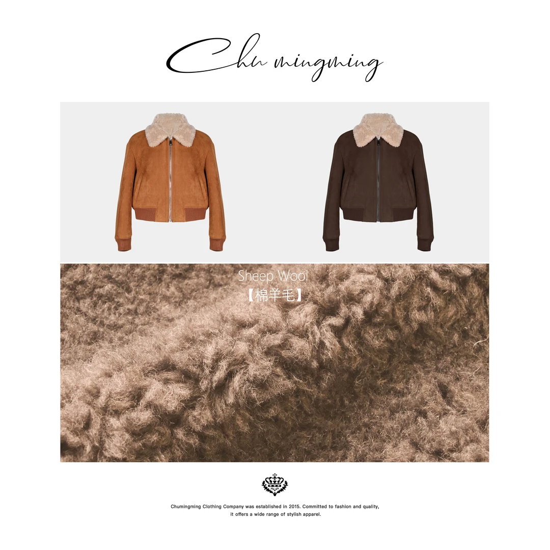 【CHU/2024SSNEW】原创设计《之秋》绵羊毛拼接外套OS12