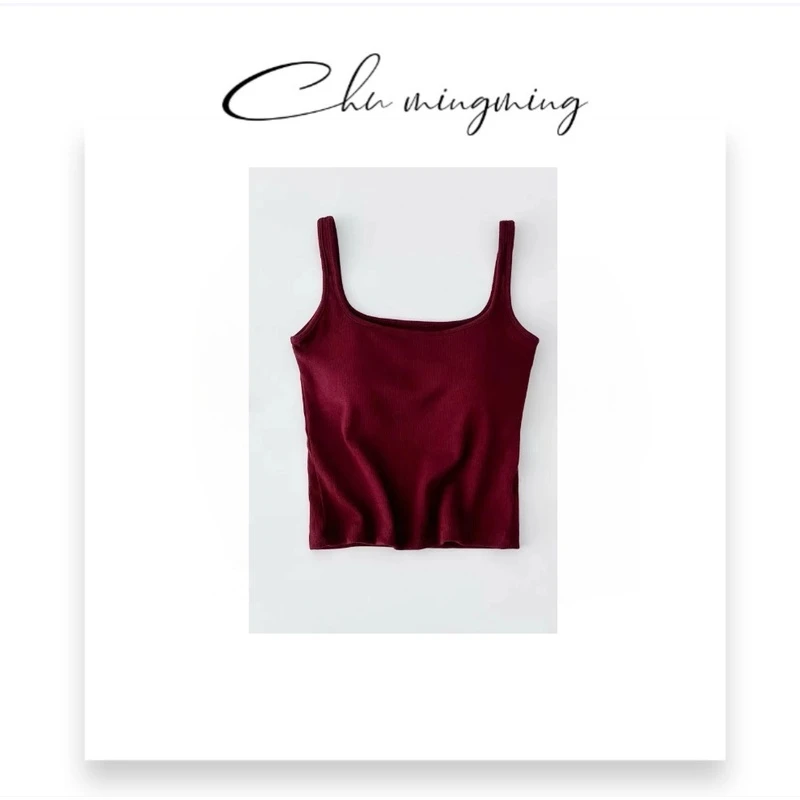 【CHU/2024SSNEW】原创设计 磨毛U领背心AT07