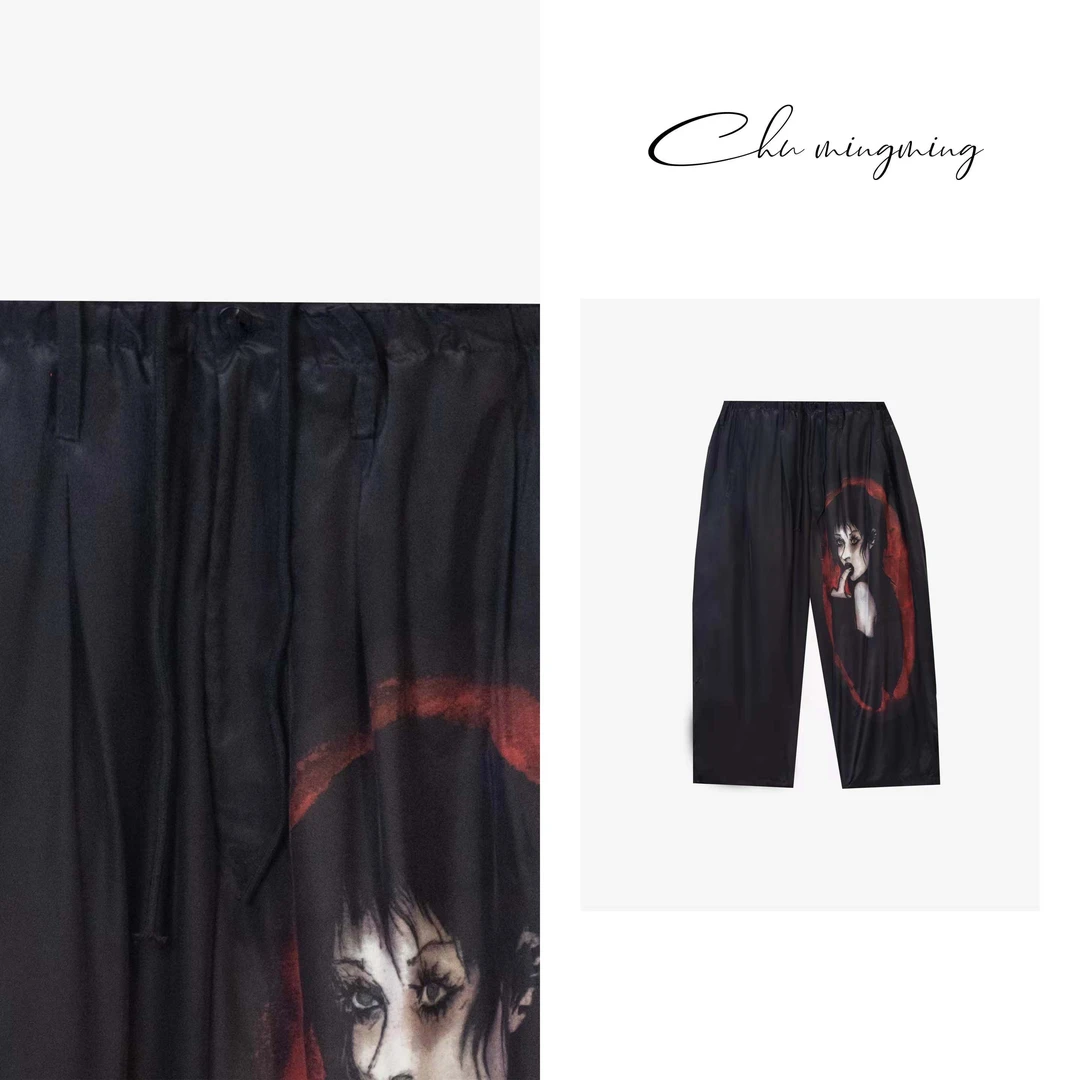 【CHU/2024SSNEW】原创设计休闲百搭宽松运动潮流女士人头裤LX25