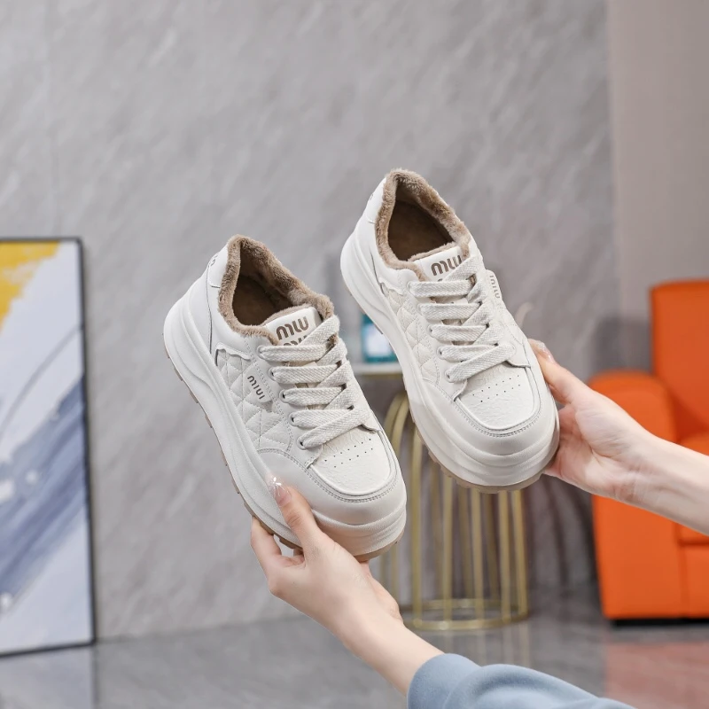冬款棉鞋清仓加绒厚底小白鞋INS风女鞋时尚百搭舒适休闲鞋子28165