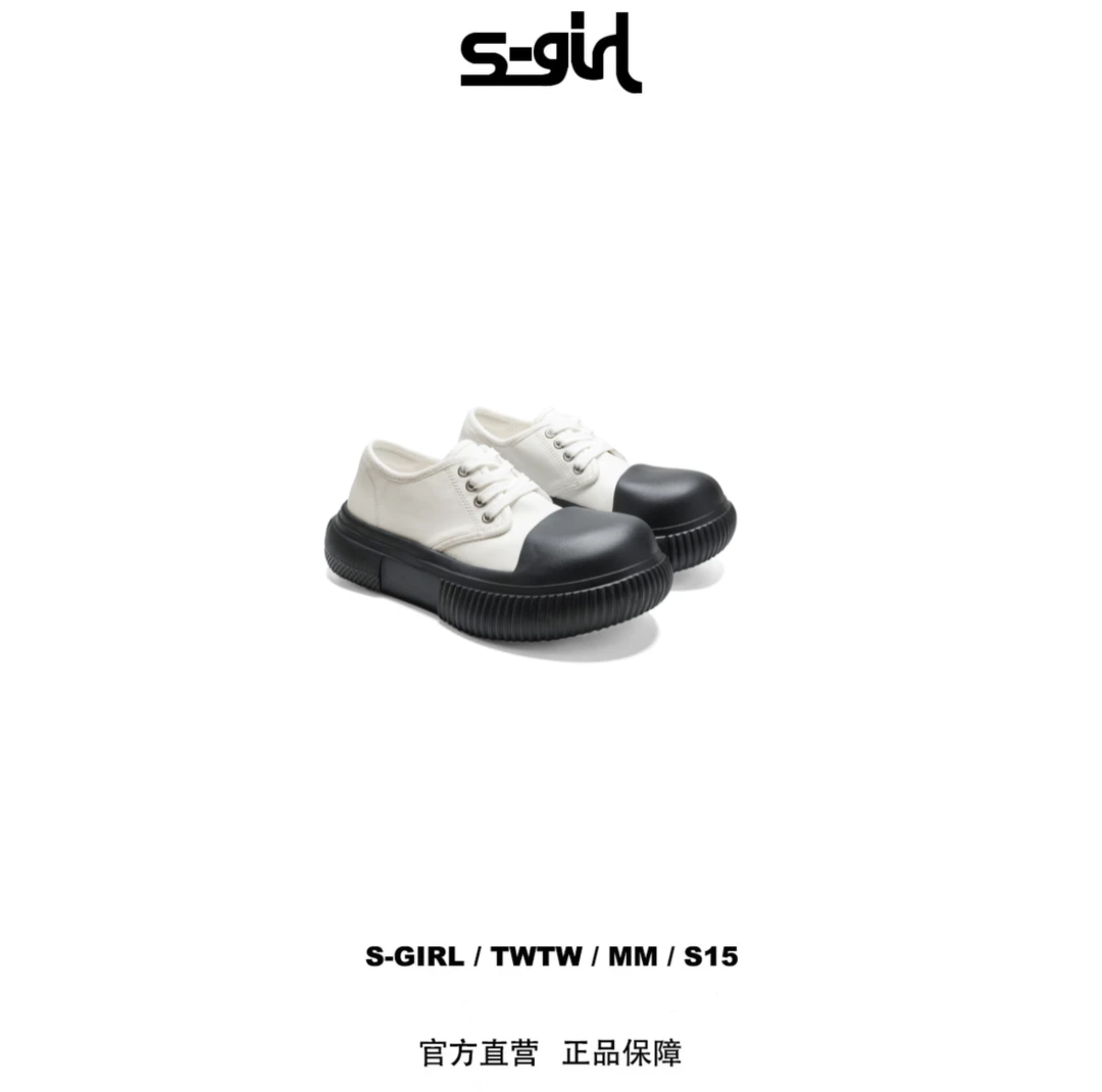 SGIRL TWTW【C600-2】丑萌厚底大头面包鞋女2025新款休闲板鞋