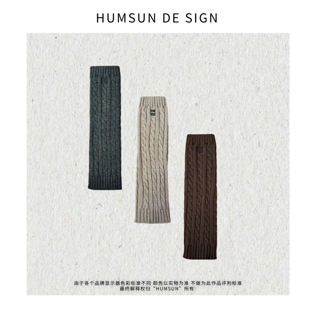 HUMSUN/禾木笙 「叠穿小能手」秋冬氛围感竖纹羊毛堆堆袜套 24E355