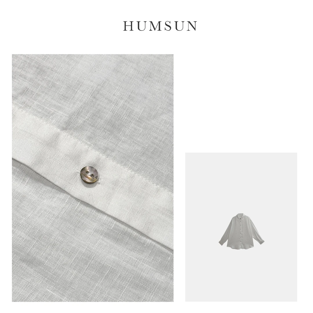 HUMSUN/禾木笙 100%亚麻Ma*ra | 宽松微落肩廓形翻领衬衫 24A460