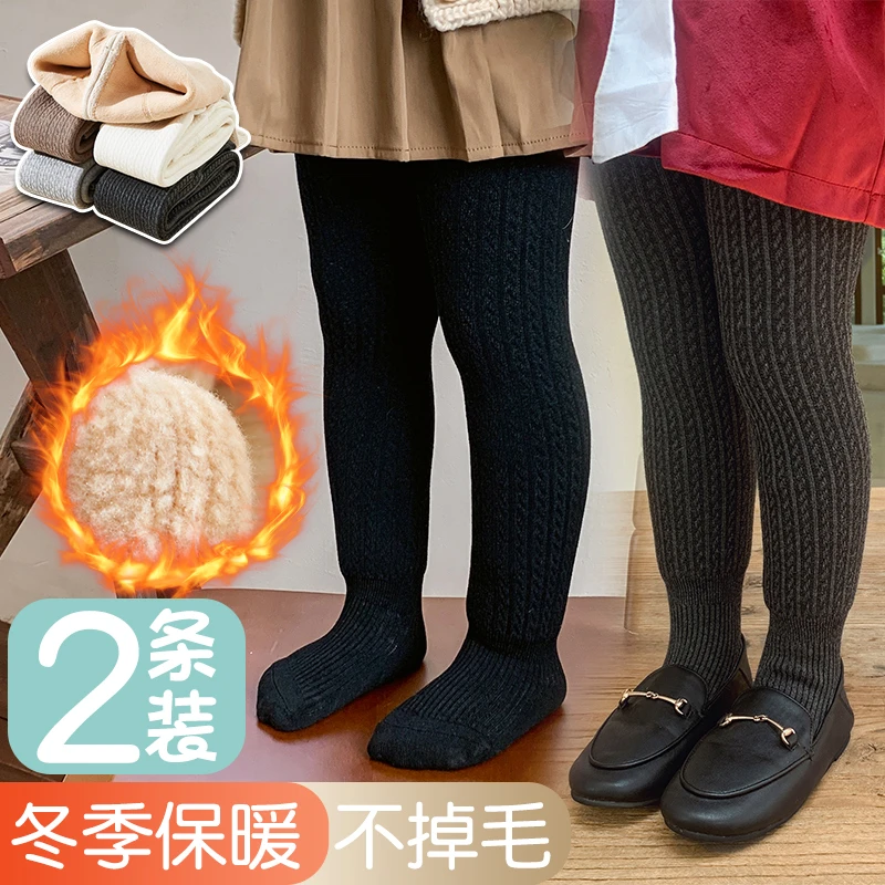 宝宝打底裤加厚加绒秋冬保暖婴儿连裤袜一体绒女童连脚裤儿童长袜