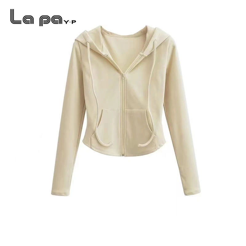 辣妹风连帽开衫卫衣女春秋季修身休闲显瘦长袖短款上衣潮