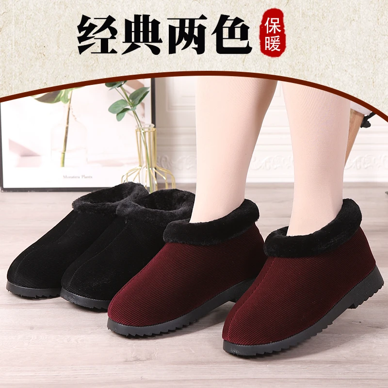 传统手工灯芯绒加绒加厚保暖防水棉鞋内上线手工高帮男女士鞋批发
