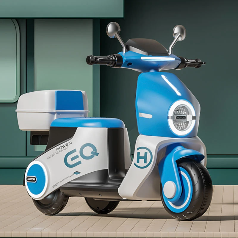 儿童电动摩托车三轮车男女孩宝宝电瓶车小孩可坐人充电遥控玩具车