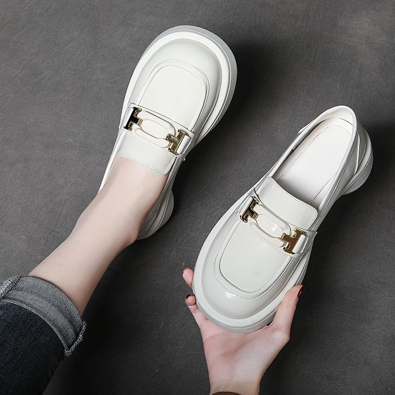 （特价）时尚休闲舒适百搭平底英伦风小皮鞋春秋头层牛皮乐福鞋