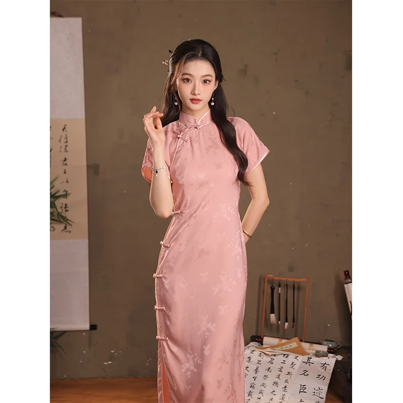 《璎珞》新款古法全开襟少女显白显瘦低开叉日常文艺淑女旗袍