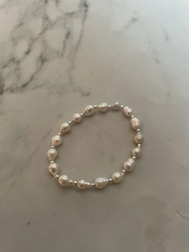 天然淡水巴洛克5-6mm手链进口弹力绳店主实拍 备注手围