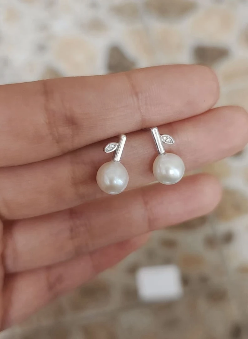 杨紫同款天然淡水珍珠耳钉高级925银耳环耳饰女