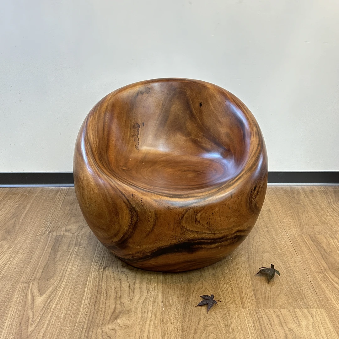 森活林胡桃木《苹果椅》原创实木休闲椅