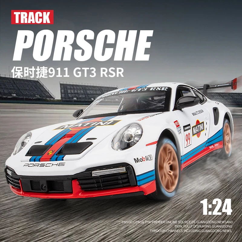 【1：24跑车】保时捷911GT3-RSR 四开门赛道版仿真合金车玩具