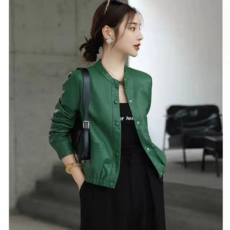 海宁皮衣2024春秋新款韩版女士皮夹克外套爆款时尚休闲短款又显瘦