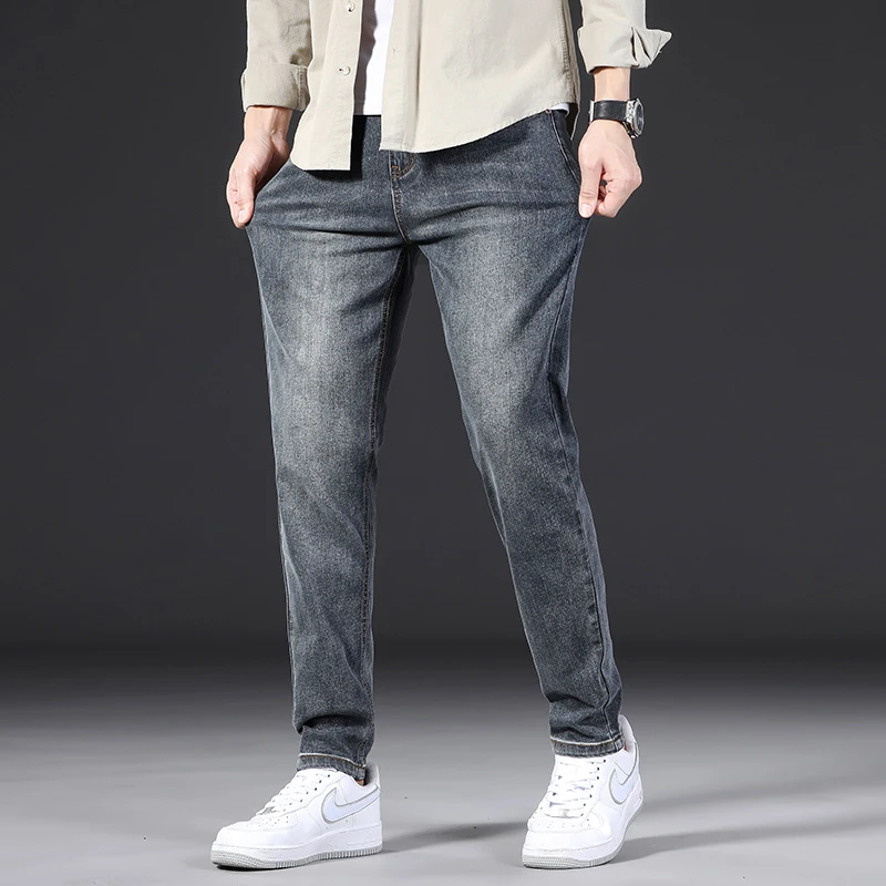 2024春秋高品质牛仔男士百搭时尚薄款牛仔裤休闲裤潮流修身弹力