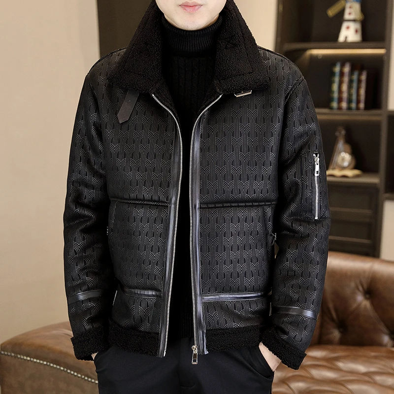 2024年时尚外套男士夹克短款潮流加厚保暖冬季帅气秋冬立领韩版
