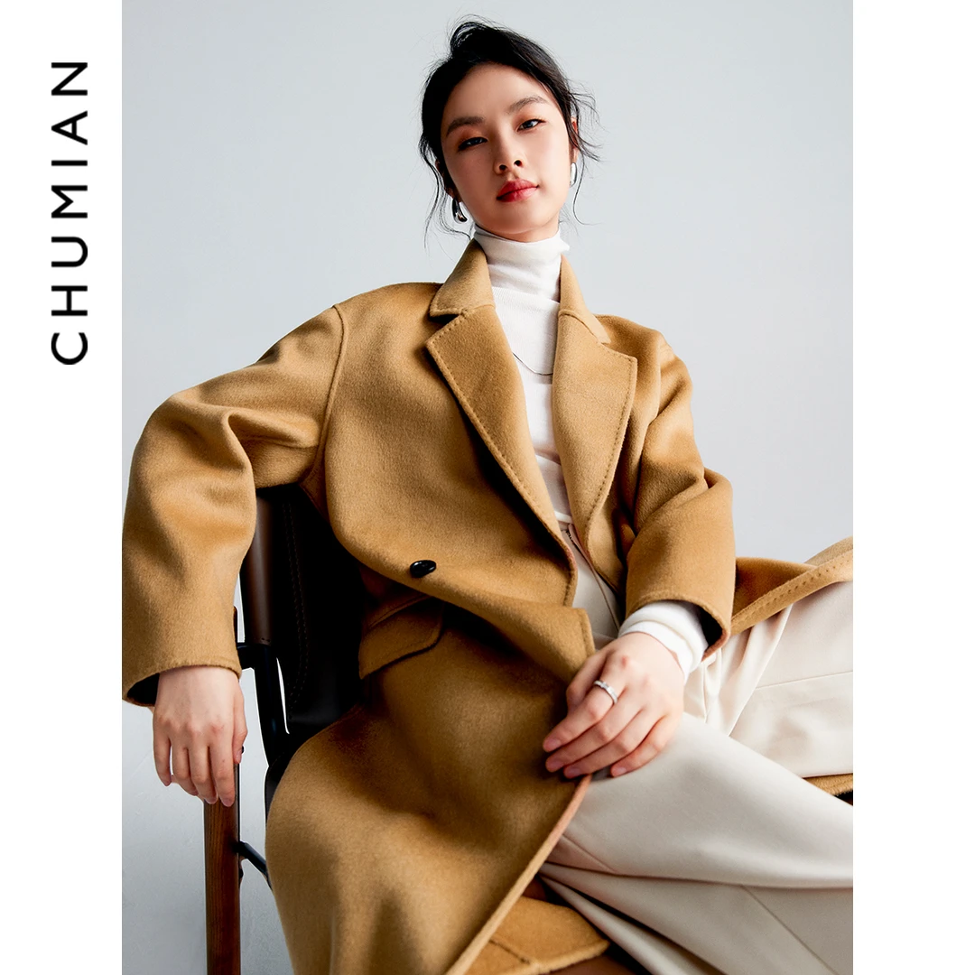 初棉【MAX M*】驼色经典永恒大衣双面呢大衣秋冬346666008