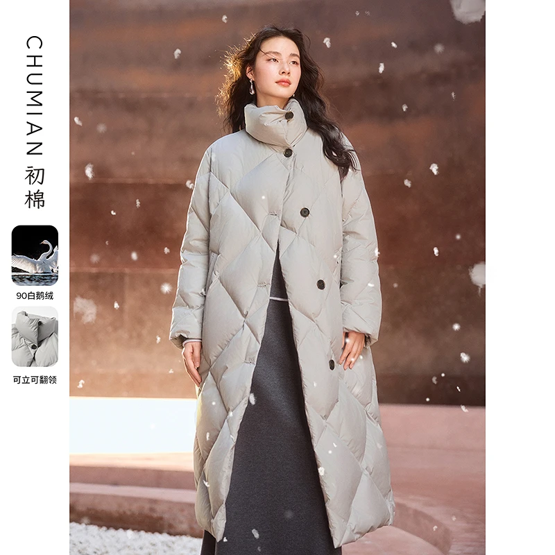 初棉Old Money【气质款】菱形格鹅绒服羽绒服356615010