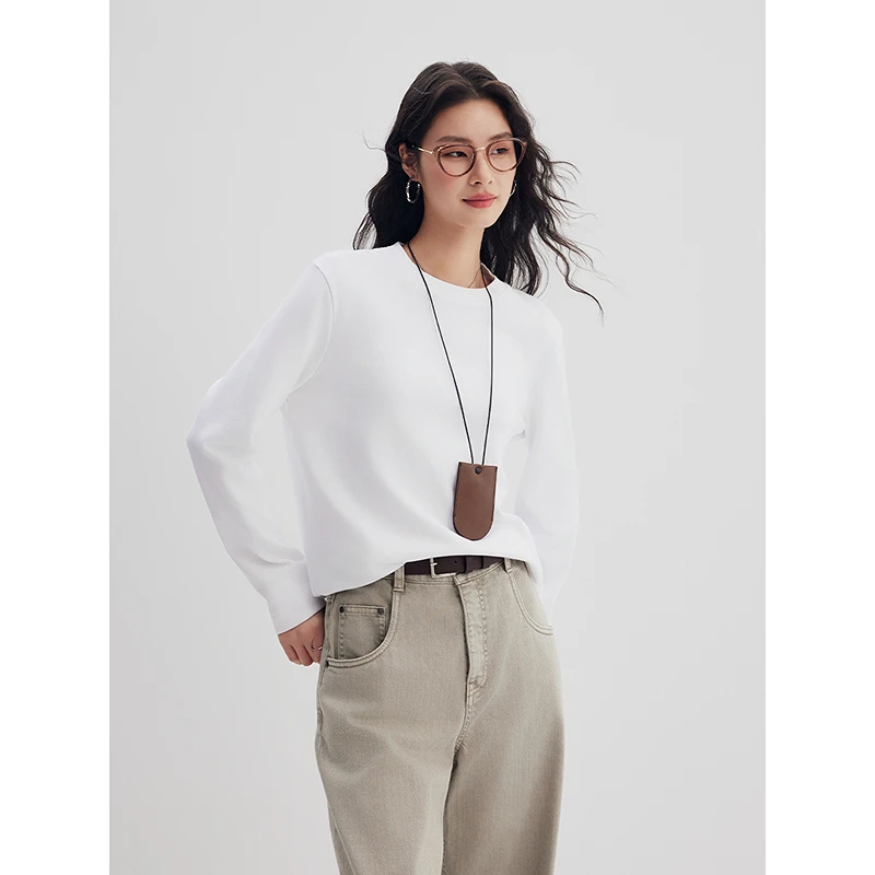 初棉【加绒加厚】棉花糖T温暖的抱抱超柔棉绒微宽松T 356601009