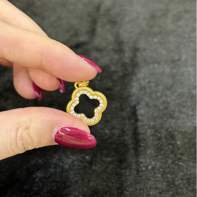 足金999镂空四叶草吊坠质检中心发货B905（克重不足支持补差价）