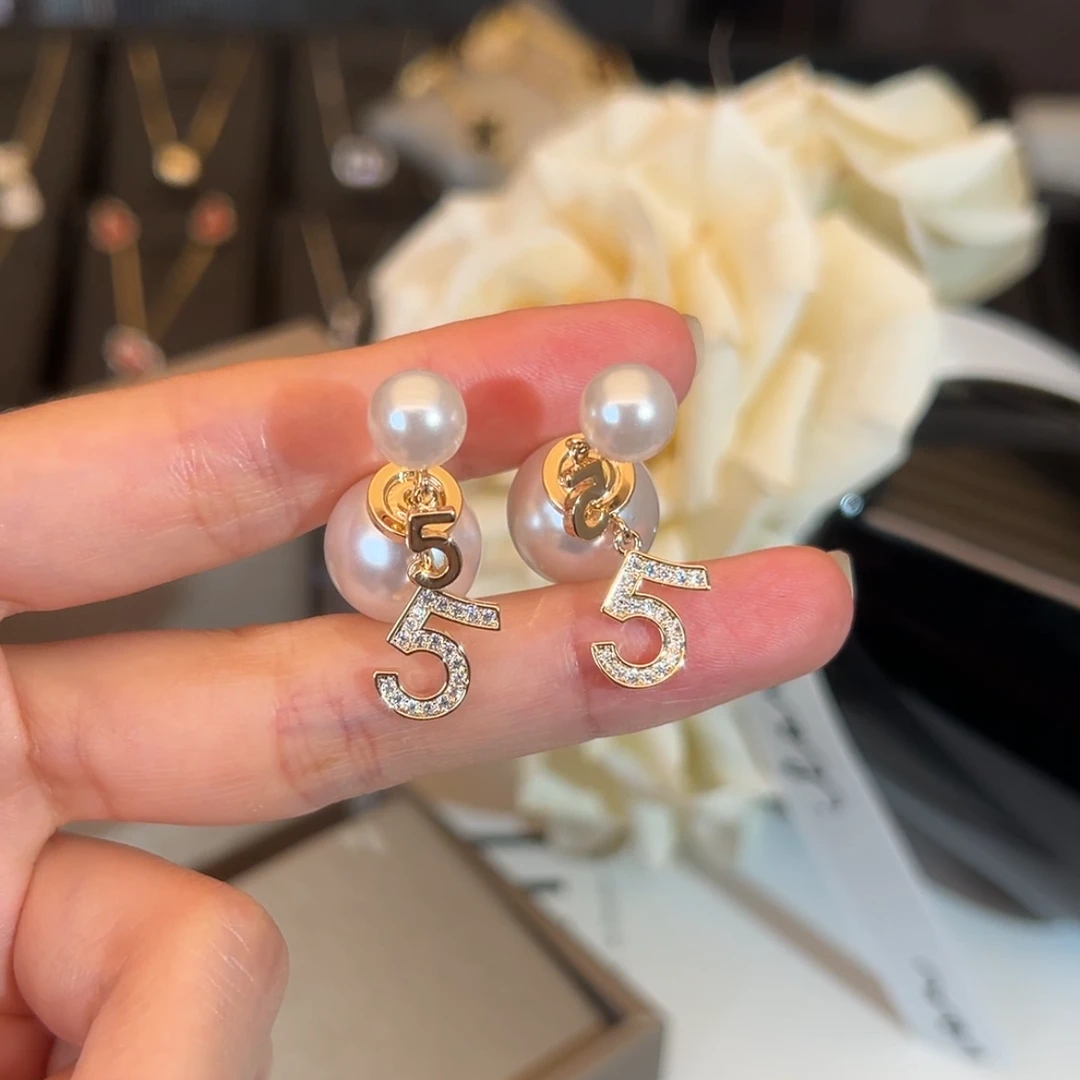 铜合金仿珍珠耳饰 K0051 气质温柔小众设计前后戴耳环小香风轻奢