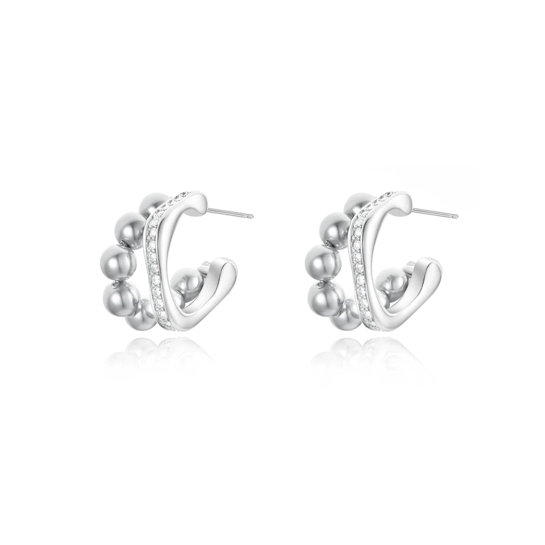 铜合金仿珍珠耳饰 K0118轻奢法式温柔气质百搭耳钉