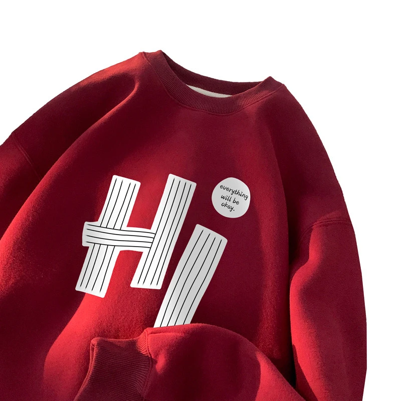 圆领卫衣男秋秋季美式长袖ins潮牌百搭宽松休闲学生无帽上衣外套9