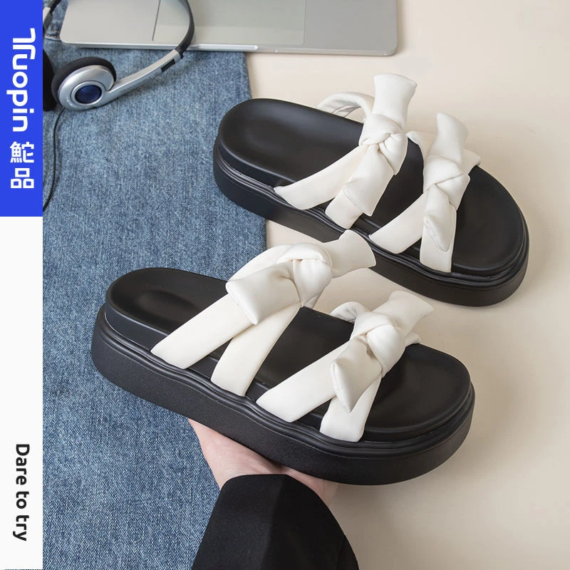 TP鮀品2024拖鞋女原创小众设计感vibe百搭小香风可外穿外穿厚底