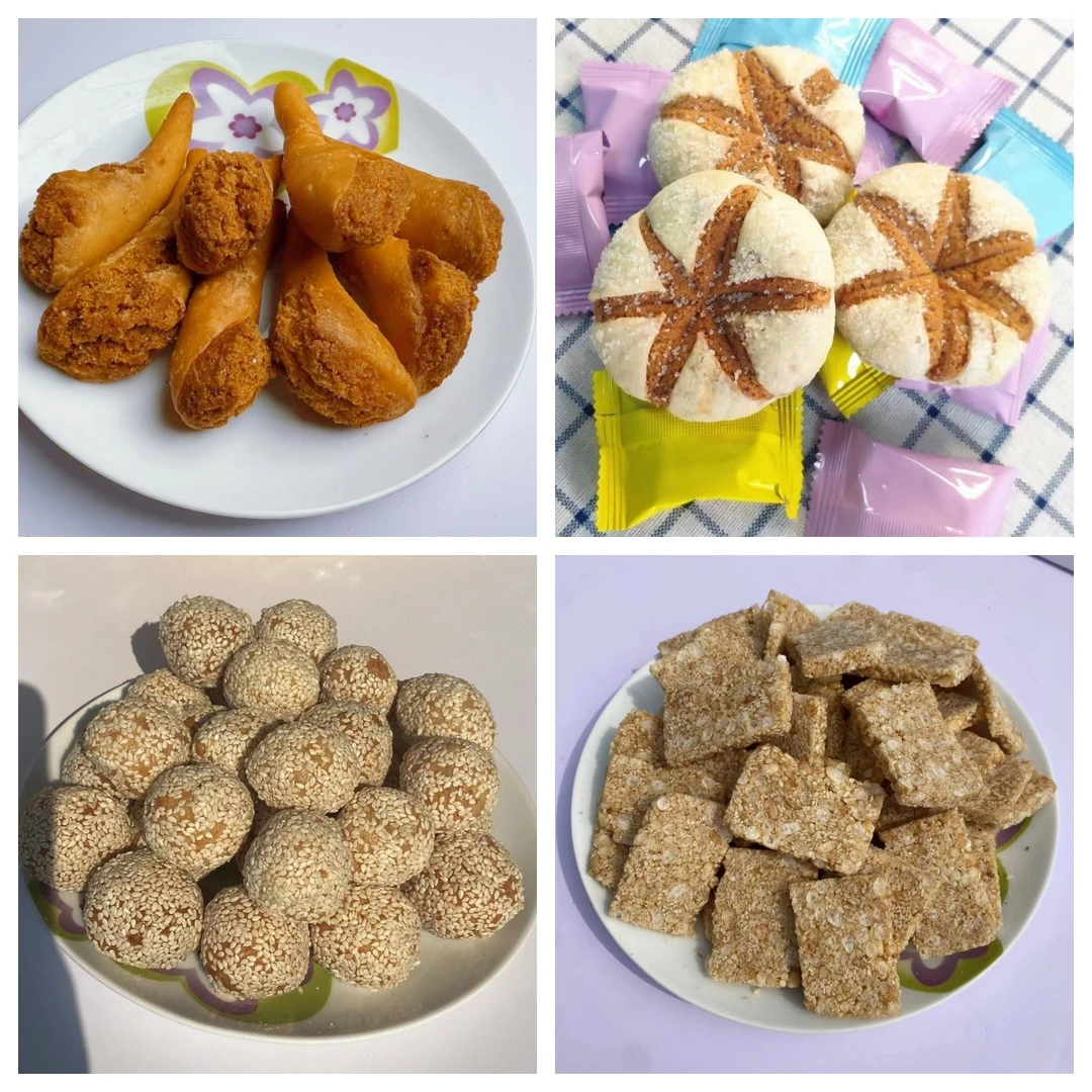 惠瑞奇（4件套）湖北年货手工酥鸡腿麻页子芝麻酥糖雪花酥饼黑红糖