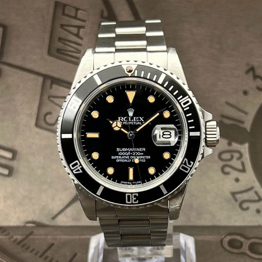 90新 Rolex/劳力士 潜航者系列/16800/40mm/老款膏药面有历黑水鬼