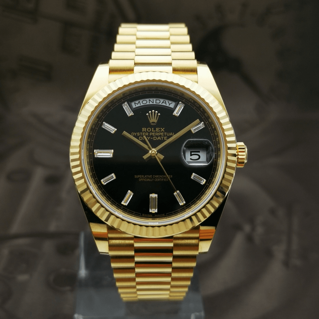 全新未使用 Rolex/劳力士 24年全套星期日历型黑冰糖/40mm