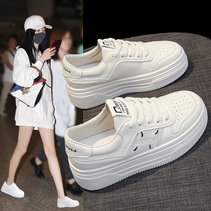 女鞋小白鞋板鞋百搭学生厚底鞋子春秋运动韩版网红软底软面女鞋