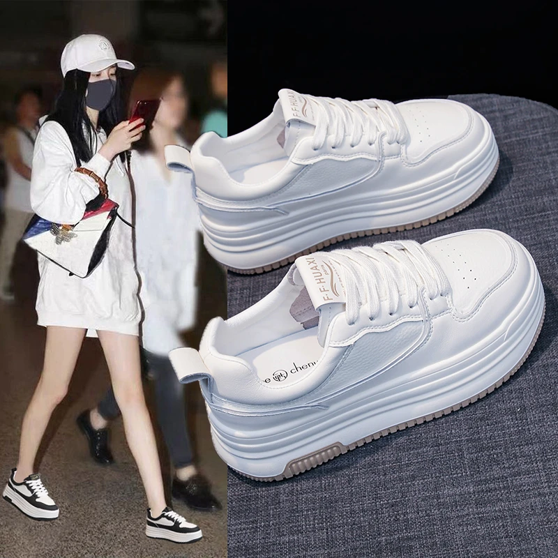 韩版时尚厚底松糕秋冬季加绒小白鞋女板鞋子百搭