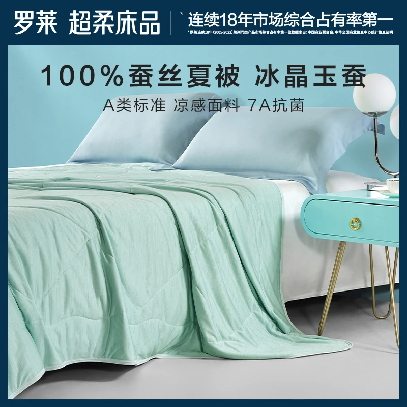罗莱-W-冰晶玉蚕清凉凉感家居抗菌吸湿速干蚕丝夏被（花纱款）