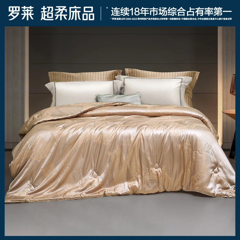罗莱-W-【浮光跃影】大提花抗菌黄金桑蚕丝冬被四季被