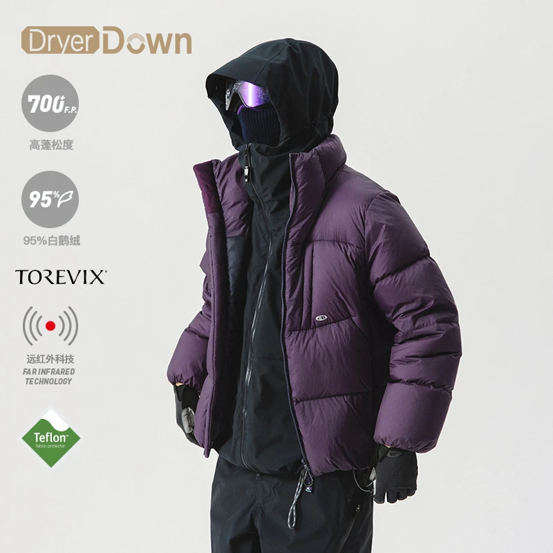 NOTHOMMEBLUE蓝岐冬季户外四袋95白鹅绒面包服三防立领羽绒服男潮