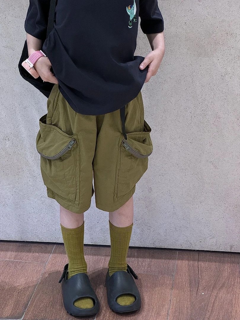 MD  2024新款日系工装风中大童拉链大口袋儿童