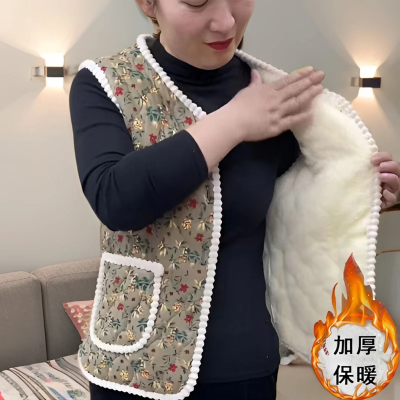 中老年妈妈装加绒马甲无袖坎肩小背心舒适保暖新款洋气棉服秋冬装